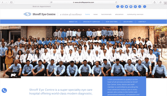 Website Development for Shroff Eye Centre