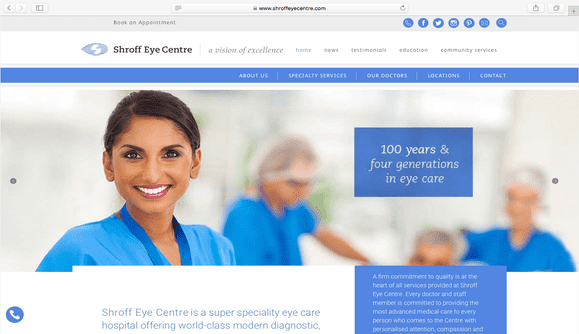 Website Development for Shroff Eye Centre