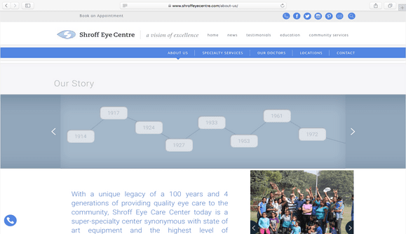 Website Development for Shroff Eye Centre