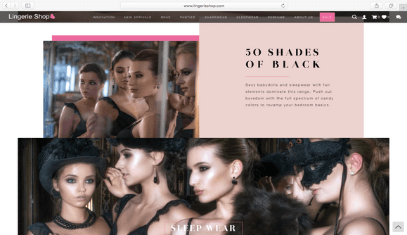 Lingerie Shop, Lingerie Ecommerce Website Development