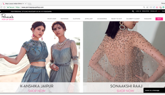 Website Development for Pernia's popup Shop