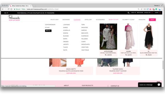 Website Development for Pernia's popup Shop
