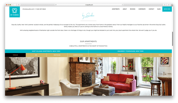 Website Designing and Development for Stays By Sudha